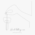 Continuous line drawing. hand holding car key. simple vector illustration. hand holding car key concept hand drawing sketch line Royalty Free Stock Photo