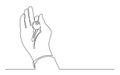Continuous line drawing of hand holding key Royalty Free Stock Photo