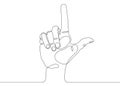 Continuous line drawing Hand pointing direction finger