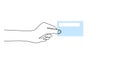 Continuous Line Drawing Hand Presenting Business Card. Networking Introduction Contact Vector Art Royalty Free Stock Photo