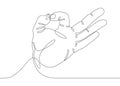Continuous line drawing hand showing OK gesture Royalty Free Stock Photo