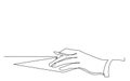 Continuous line drawing of hand signing contract