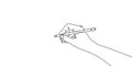 continuous line drawing of hand drawing a line . vector illustration for banner, poster, web, template, business card Royalty Free Stock Photo