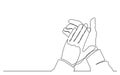 Continuous line drawing of hands applauding Royalty Free Stock Photo