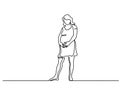 Happy pregnant woman silhouette picture Royalty Free Stock Photo