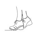 Continuous line drawing of highheels shoes for woman fashion isolated on white background vector illustration