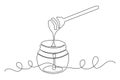 Continuous line drawing of a honey trapping icon Royalty Free Stock Photo