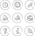 Continuous line drawing icons - connections information