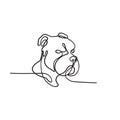 Bully Dog Breed American Pit Bull Terrier English Bulldog Bull Mastiff or Bull Terrier Continuous Line Drawing Royalty Free Stock Photo