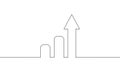 Continuous line drawing of incrasing arrow. Business growth. Bar chart icon. Arrow up outline Royalty Free Stock Photo