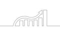 Continuous line drawing of increasing graph. Arrow up. Bar chart icon outline Royalty Free Stock Photo