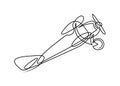 Continuous line drawing of jet plane Royalty Free Stock Photo