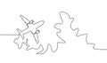 Continuous line drawing of jet plane Royalty Free Stock Photo