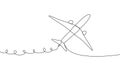 continuous line drawing of jet plane Royalty Free Stock Photo