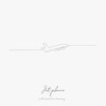 Continuous line drawing. jet plane. simple vector illustration. jet plane concept hand drawing sketch line Royalty Free Stock Photo
