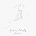 Continuous line drawing. jumping skater boy. simple vector illustration. jumping skater boy concept hand drawing sketch line