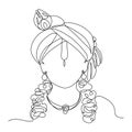 Continuous line drawing. Krishna Silhouette god