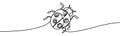 Continuous line drawing of a ladybug insect. Minimal linear vector illustration, isolated on transparent background, representing Royalty Free Stock Photo