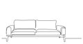 Continuous line drawing of modern style sofa