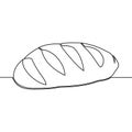 Continuous line drawing long loaf bread bakery icon vector illustration concept Royalty Free Stock Photo