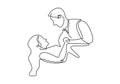 continuous line drawing of loving couple having fun and dancing vector minimalism