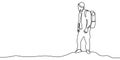 Continuous Line Drawing of a Man Hiking. Representing Joy of Exploration and Physical Activity Royalty Free Stock Photo