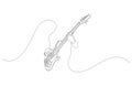 Continuous line drawing of a man playing guitar musician. Minimalist style vector illustration. Royalty Free Stock Photo