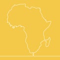 Continuous line drawing Map of Africa Vector Royalty Free Stock Photo