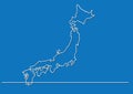 Continuous line drawing - map of Japan Royalty Free Stock Photo