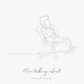 Continuous line drawing. men talking about a question. simple vector illustration. men talking about a question concept hand Royalty Free Stock Photo