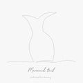 Continuous line drawing. mermaid tail. simple vector illustration. mermaid tail concept hand drawing sketch line