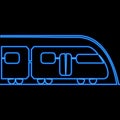 Continuous line drawing modern train neon concept