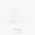 Continuous line drawing. monkey. simple vector illustration. monkey concept hand drawing sketch line