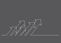 Continuous line drawing of multiple arrows
