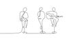 continuous line drawing of music concert performance with guitarist and singer