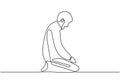 Continuous line drawing muslim prayer. Person doing Salah, Salaah or Salat is the second of the Five Pillars in the Islamic faith