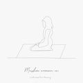 Continuous line drawing. muslim woman in prayer. simple vector illustration. muslim woman in prayer concept hand drawing sketch