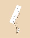 Continuous line drawing of naked women legs in high heels. One line drawing abstract feet with shoes. Modern continuous line art Royalty Free Stock Photo