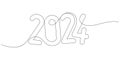 continuous line drawing 2024 number design logo minimalism