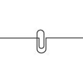 Continuous line drawing of paper clip. Attach icon. Template for your design works. Stock Vector illustration isolated on white