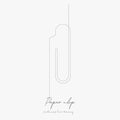 Continuous line drawing. paper clip. simple vector illustration. paper clip concept hand drawing sketch line Royalty Free Stock Photo