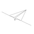 Continuous line drawing of paper plane