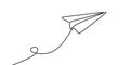 Continuous line drawing of paper plane vector illustration Royalty Free Stock Photo