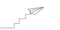 Continuous line drawing of paper plane vector illustration Royalty Free Stock Photo