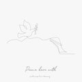 Continuous line drawing. peace dove with brunch. simple vector illustration. peace dove with brunch concept hand drawing sketch Royalty Free Stock Photo