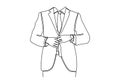 Continuous line drawing of People, business,fashion and clothing concept - close up of man in shirt dressing up and adjusting tie