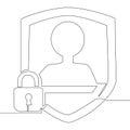 Continuous line drawing personal data concept Royalty Free Stock Photo
