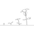 Continuous line drawing Phase of plant growing icon vector illustration concept