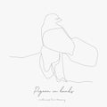 Continuous line drawing. pigeon in hands. simple vector illustration. pigeon in hands concept hand drawing sketch line