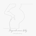 Continuous line drawing. pregnant woman body. simple vector illustration. pregnant woman body concept hand drawing sketch line